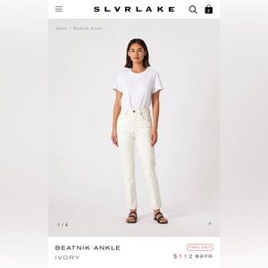 SLVRLAKE Beatnik Ankle Off-White Denim Jeans in size 30